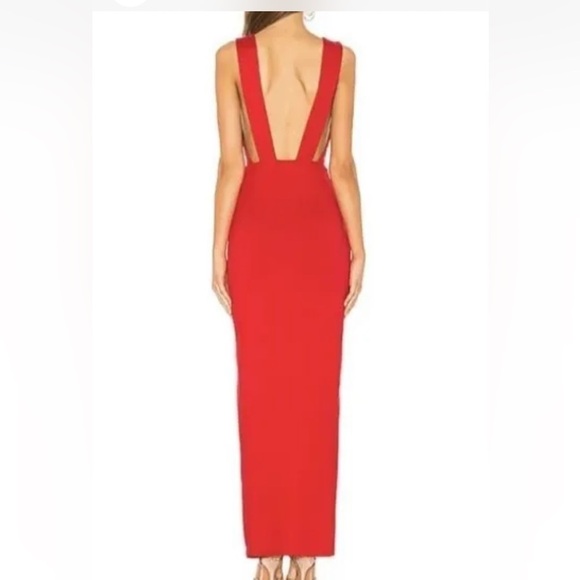 Superdown Erika Deep V Jersey Maxi in Red Size Medium New Never Worn - Picture 6 of 12
